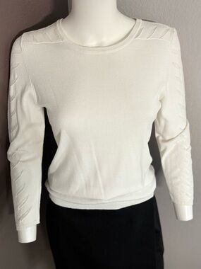 JULIO Cream Knit Top with Subtle Texture